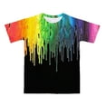 thumbnail image 1 of Ecqkame Kids Colorful Short Sleeve T-Shirts Childrens Summer Crew Neck Gorgeous Print Going Out Top for Boy Girl B-Black 15Y, 1 of 4