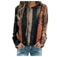 thumbnail image 1 of Ecqkame Long Sleeve Shirts for Women Casual Round Neck Tops Pullover Printed T-Shirt Fall 2024 Lightweight Loose Sweatshirts D-Orange M on Clearance, 1 of 6