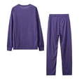 thumbnail image 1 of Ecqkame Lounge Sets for Women 2 Piece Outfits Long Sleeve Pullover Tops Wide Leg Pants Casual Sweater Sets Tracksuits Purple M, 1 of 8