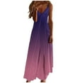 thumbnail image 1 of Ecqkame Maxi Dresses for Women 2025 Summer V Neck Sleeveless Dress Casual Flowy Long Dresses with Pockets 01-Pink M, 1 of 5