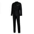 thumbnail image 1 of Ecqkame Men Blazers 2 Pieces Sets Formal Suits Clearance Men's Fashion Suit Jacket + Suit Pants Two-piece Suit Black L, 1 of 5