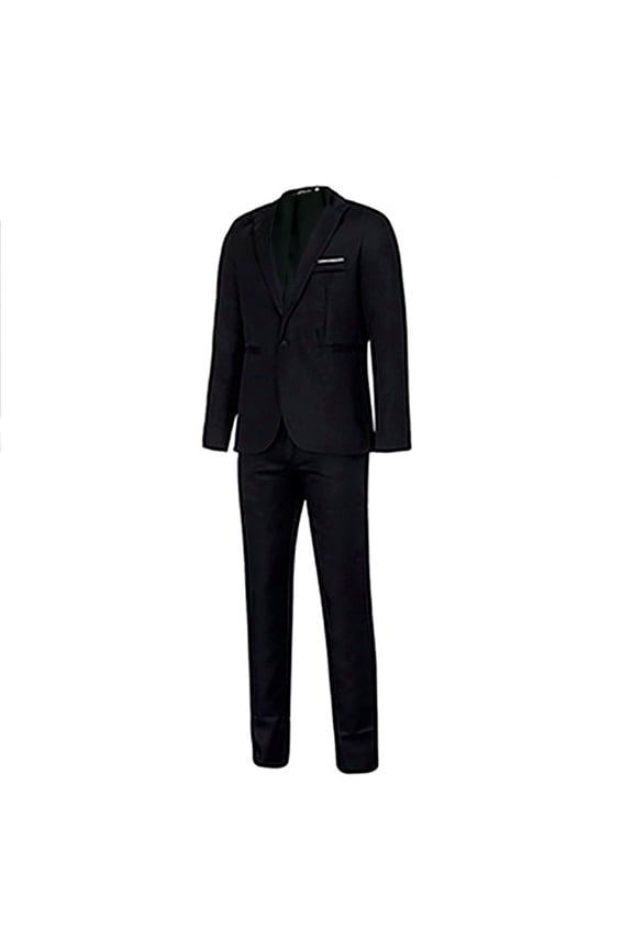 Men Blazers 2 Pieces Sets Formal Suits Men's Fashion Suit Jacket + Suit Pants Two-piece Suit Black XL