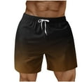 thumbnail image 1 of Ecqkame Men Casual Beach Shorts Drying Elastic Waist Drawstring Swimming Shorts Lightweight Outdoor Sports Pants with Pockets Coffee L, 1 of 4