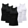 thumbnail image 1 of Ecqkame Men's 5Pc Solid Color Tank Tops Racerback Close-Fitting High Resilience Athletic Muscle Tops Gym Workout Running Exercise Tank Top 06-Black XL, 1 of 7
