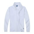 thumbnail image 1 of Ecqkame Men's Athletic Jacket Lightweight Casual Zip Up Mesh Lined Sweatspants Spring Fall Long Sleeve Golf Coat with Pockets White XXXXL, 1 of 4