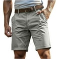 thumbnail image 1 of Ecqkame Men's Cargo Shorts Casual Lightweight Stretch Work Shorts Knee Length Solid Color Outdoors Sports Pants with Multi-Pocket Gray XL, 1 of 5