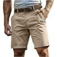 thumbnail image 1 of Ecqkame Men's Cargo Shorts Casual Lightweight Stretch Work Shorts Knee Length Solid Color Outdoors Sports Pants with Multi-Pocket Khaki XXL, 1 of 5