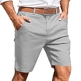 thumbnail image 1 of Ecqkame Men's Casual Shorts Summer Lightweight Flat Front Shorts Outdoors Beach Golf Button Shorts with Pockets Gray XL, 1 of 9
