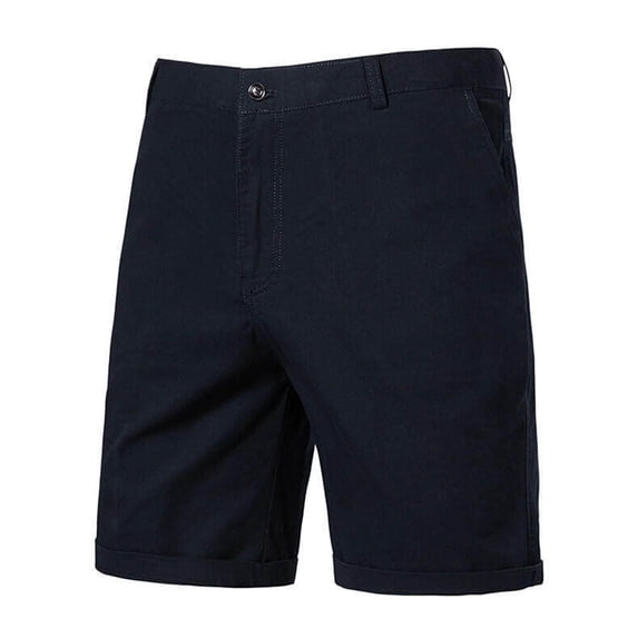 Ecqkame Men's Casual Sports Shorts Elastic Waist Drawstring Summer Beach Shorts Stretch Handsome Golf Outdoor Shorts with Pockets Navy S