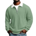 thumbnail image 1 of Ecqkame Men's Casual Waffle Tops Fashion Turndown Collar Button Long Sleeve Pullover Shirts Lightweight Loose Comfortable Shirt Mint Green L, 1 of 9