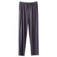 thumbnail image 1 of Ecqkame Men's Comfy Pajamas Pants Casual Loose Soft Sleep Lounge Pants Elastic Waist Drawstring Sleepwear Pj Bottoms With Pockets Gray XXXXL, 1 of 5
