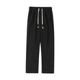 thumbnail image 1 of Ecqkame Men's Fleece Lined Pants Winter Warm Sherpa Jogger Pant Thermal Solid Color Elastic Waist Pocket Sweatpants Black S, 1 of 9