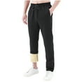 thumbnail image 1 of Ecqkame Men's Fleece Lined Pants Winter Warm Sherpa Jogger Pant Thermal Solid Color Elastic Waist Pocket Sweatpants Black XL, 1 of 6