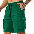 thumbnail image 1 of Ecqkame Men's Hiking Cargo Shorts Lightweight Stretch Work Shorts Drawstring Waist Outdoor Casual with Pockets 05-Green XXL, 1 of 8