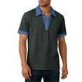 thumbnail image 1 of Ecqkame Men's Lapel Shirts Short Sleeve Casual Lightweight Pullover Tops Daily Versatile Outdoor Golf Tennis Shirt Dark Gray M, 1 of 9