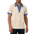 thumbnail image 1 of Ecqkame Men's Lapel Shirts Short Sleeve Casual Lightweight Pullover Tops Daily Versatile Outdoor Golf Tennis Shirt Khaki L, 1 of 9