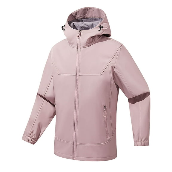 Ecqkame Men's Outdoor Jackets Breathable Windproof Waterproof Rain Coats Fully Climb Sport Run Pocket Zipper Hooded Outerwear Pink S