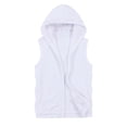 thumbnail image 1 of Ecqkame Men's Sleeveless Hooded Vests Casual Solid Color Zip-Up Workout Running Athletic Workout Vest with Pockets White XXXXL, 1 of 3