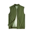 thumbnail image 1 of Ecqkame Men's Sleeveless Vests Casual Solid Color Zip-Up Workout Running Athletic Workout Vest with Pockets Green XL, 1 of 4