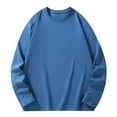 thumbnail image 1 of Ecqkame Men's Sports Sweatshirt Crewneck Soild Color Texture Long Sleeve Sweatshirt Casual Athletic Pullover Sweatshirt 02-Blue XXXXXXL, 1 of 7