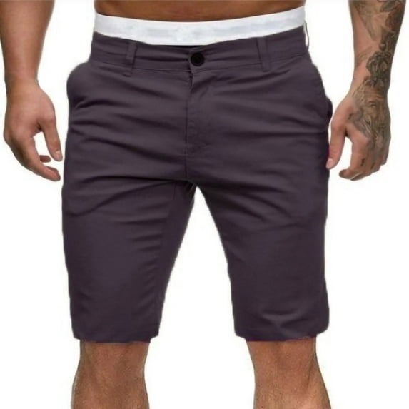 Ecqkame Men's Summer Casual Cargo Shorts Fashion Mid Waist Multi-Pocket Outdoor Capri Shorts with Zipper Dark Gray XXL