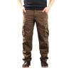 Ecqkame Men's Tactical Cargo Pants Solid Color Stretchy Waterproof Hiking Pants Casual Outdoor Work Pant with Multi Pockets Coffee 34