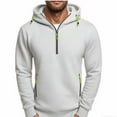 thumbnail image 1 of Ecqkame Mens Athletic Hoodies Casual Half Zip Long Sleeve Drawstring Pockets Sweatshirts Work Running Sports Hoodie Gray XXL, 1 of 3