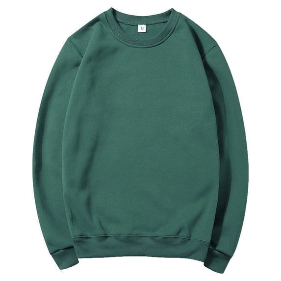 Ecqkame Mens Athletic Sweatshirt Casual Crew Neck Drop Shoulder Long Sleeve Sports Pullover Sweatshirt Solid Color Loose Sweatshirt 01-Army Green L