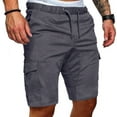 thumbnail image 1 of Ecqkame Mens Cargo Shorts Casual Lightweight Drawstring Pockets Summer Outdoor Running Workout Shorts Gray L, 1 of 7