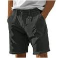 thumbnail image 1 of Ecqkame Mens Corduroy Shorts Solid Color Sport Casual Elastic Waist Drawstring Shorts Summer Beach Loose Pockets Pants Dark Gray L, 1 of 6