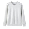 thumbnail image 1 of Ecqkame Mens Crewneck Athletic Sweatshirts Long Sleeves Lightweight Pullover Tops Solid Color Daily Versatile Sport Sweatshirt Silver XXXXXL, 1 of 3