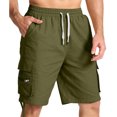 thumbnail image 1 of Ecqkame Mens Hiking Cargo Shorts Zipper Pockets Stretch Dry Outdoor Shorts Casual Lightweight Short for Golf Fishing Work Army Green XXL, 1 of 8