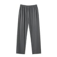 thumbnail image 1 of Ecqkame Mens Pajama Pants Casual Solid Color Double Pocket Straight-Leg Pants Loose Elastic Waist Drawstring Pants Gray-A M, 1 of 3