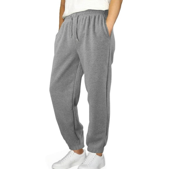 Ecqkame Mens Running Pants Solid Color Fashion Casual Elastic Waist Drawstring Long Pants Stretchy Outdoor Exercise Trousers with Pockets 01-Gray XXL