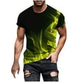 thumbnail image 1 of Ecqkame Mens T-Shirts Men Print Round Neck T-Shirt Casual Fashion Short Sleeve Mens Graphic T-Shirts Yellow B L, 1 of 5