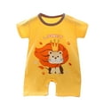 thumbnail image 1 of Ecqkame Newborn Baby Girl Boy Clothes Summer Outfits Short Sleeve Print Romper Jumpsuit Bodysuit Cute Newborn Clothes Yellow C 0-3 Monthes on Clearance, 1 of 3
