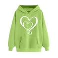 thumbnail image 1 of Ecqkame Oversized Sweatshirt for Women Heart Print Winter Hoodie Pullover Tops Long Sleeved Comfortable Athletic Sweatshirt with Pocket L-Mint Green L, 1 of 6