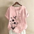 thumbnail image 1 of Ecqkame Plus Size T Shirt for WomenWomen's Summer Casual Round Neck Short Sleeve Printing Loose Shirt Tops XXXXL, 1 of 5