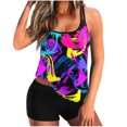 thumbnail image 1 of Ecqkame Plus Size Tankini Swimsuits for Women Two Piece High-Waisted Bathing Suits Printed Swimwear with Tummy Control Shorts Multicolor XXXXL, 1 of 3