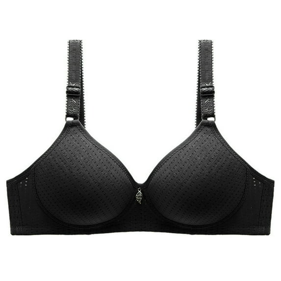 Ecqkame Push Up Bras for Women Solid Color Comfort Wireless Seamless Plus Size Evryday Plus Size Bras for Women No Underwire Black XXL