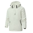 thumbnail image 1 of Ecqkame Rain Jacket Men Casual Detachable Hooded Jacket Plus Size Jogging Coat Windbreaker Jackets for Men F-Beige XXXXXL, 1 of 3