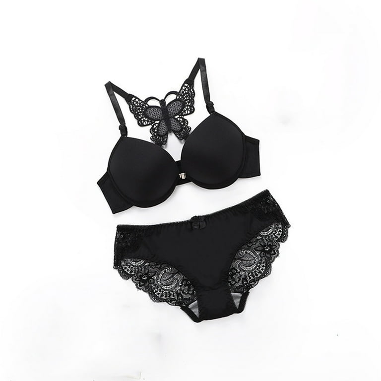 Fashion lace underwear. Women white and black sexy bra and panties