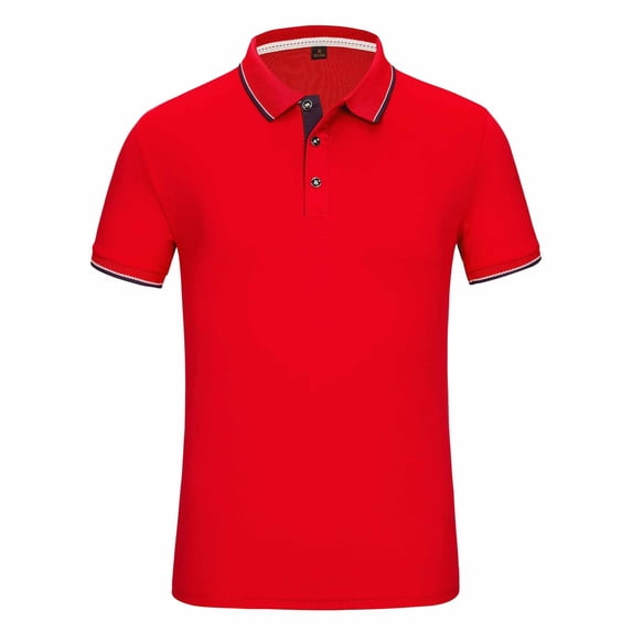 Ecqkame Shirts For Women Casual Breathable Wicking Golf Shirts Turndown Collar Short Sleeve Button Soft Tops Red XL