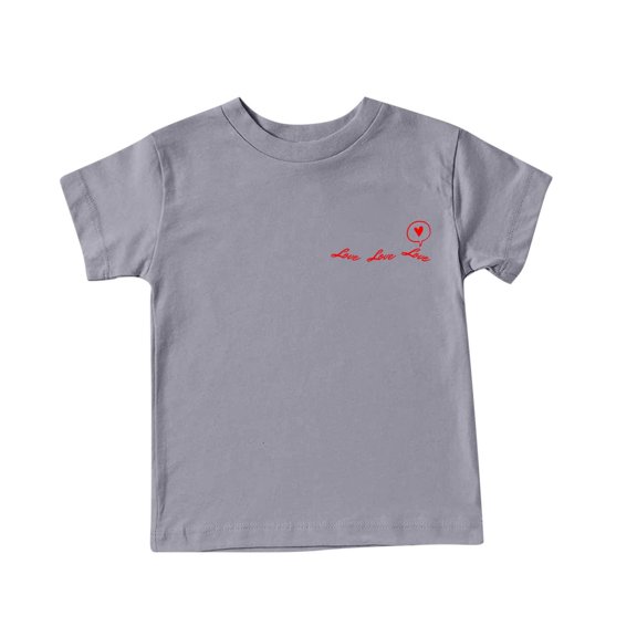 Ecqkame Short Sleeve Shirt for Toddler Children Summer Cute Letter Pattern Crew Neck Lightweight Comfy T-Shirt Girl Boy D-Gray 14-16 Years