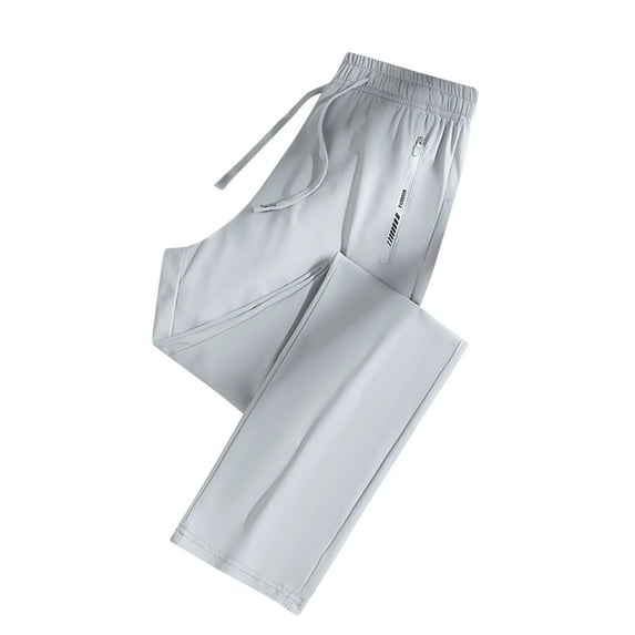 Ecqkame Sweatpants Women Elastic Waist Solid Color Drawstring Loose Casual Breathable Pants Women's Pants Gray XXL