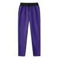 Ecqkame Sweatpants for Men Color Block Drawstring Casual Loose Pants Straight Leg Athletic Comfort Elastic Waist Trousers Purple XL