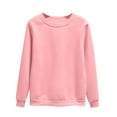 thumbnail image 1 of Ecqkame Sweatshirt for Women Round Neck Long Sleeve Oversized Sweatshirt Warm Comfy Solid Color Pullover Tops Pink XXL, 1 of 5