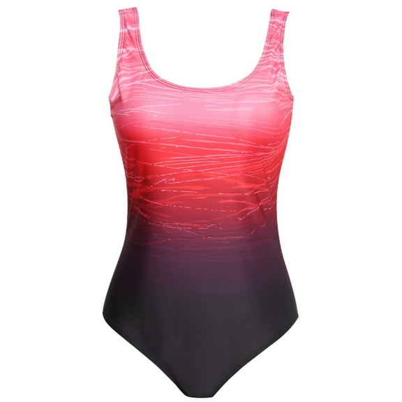 Ecqkame Swimsuit for Women One Piece Off Shoulder Bathing Suit Tummy Control Color Block Beach Vacation Swimwear Pink S