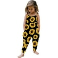 thumbnail image 1 of Ecqkame Toddler Baby Girl Casual Jumpsuit Sleeveless Playsuit Strap Romper Pant with Pockets Summer Print Outfit Clothes J-Black 5-6 Years, 1 of 5