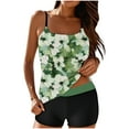 thumbnail image 1 of Ecqkame Two Piece Bathing Suit for Women Fashion Print Loose Tankini Set Lightweight Flowy Slip Swimsuit with Boy Shorts 02-Green M, 1 of 8